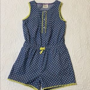 Mini Boden Girls polka dot romper 6-7
